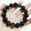 Strand Gold Color Obsidian Bracelet Men Black Natural Stone Beaded Women Braslet For Male Yoga Hand Jewelry Accessories Wristband