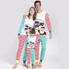 Famille correspondant tenues 2023 année vêtements rayé imprimé pyjama de Noël ensemble adultes enfants 2 pièces costume ample doux look de Noël 231124