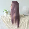 Lace Long Hair Natural Straight Mix Purple Glueless Synthetic for Fashion Women