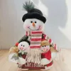 Chapeaux de fête Poupées de Noël Décoration Courte Peluche Printe Père Noël Bonhomme de neige Poupée Arbre Ornements Figurin Chambre Accessoires décoratifs 231124