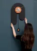 벽시계 대형 진자 시계 나무 현대 디자인 창조적 인 침묵 시계 메커니즘 금속 거실 장식 선물 아이디어