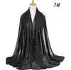 Abbigliamento etnico Perla di cotone Musulmano Hijab increspato Maxi avvolgere Donna Lady Sciarpa Scialle Pianura Copricapo Perline Strass Testa Sciarpe Rughe