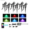 Lawn Lamps 6Pack RGB DC12V LED WIFI Garden Lights Landscape Lighting Pathway Lawn Yard Driverway WIFI Lamps Mobile Phone Control Q231125