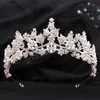 Элегантная розовая цветочный хрустал Tiara Crown Wedding Party Hair Jewelry Bridal невеста роскошная модная корона аксессуары для волос