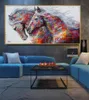 Pintura a óleo abstrata de tamanho grande, tela de cavalo, poster de impressões, imagens de parede de animais para sala de estar, decoração de casa, quadros decorativos9812853