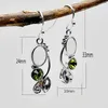 Stud Earrings Bohemian Tribe Plant Leaves Green Stone Dangle For Women 2023 Female Vintage Jewelry Ancient Metal Teardrop Earring