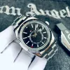 5A MENS Titta på automatisk mekanisk rostfritt stålkalender 42mm Skydweller Classic Blue Dial Business Master Wristwatch Top Quality Christmas Gift