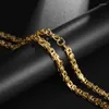 Chains Classic Men's Stainless Steel Byzantine Long Chain Casual Party Necklace Motorcycle Jewelry