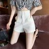 Shorts pour femmes de haute qualité maigre femmes mince 2023 été noir blanc a-ligne taille sexy coréen pantalons à jambes larges filles