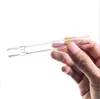 ACOOK 100mm Glass One Hitter Pipe Smoking Pipes 4 Inch Steamroller Piece Filter Tips Taster Clear Cigarette Holder