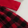 Mädchen Kleider Weihnachten Kinder Baby Kleid Plaid Bogen Rüschen Langarm Kleidung Für Kleinkind Herbst Mode Prinzessin mit Stirnband 231124