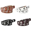 Belts Heart Buckle Belt Leather Hollow Waist Ladies Dress Jeans Decor 066C