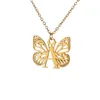 Mode papillon lettres colliers pour femmes filles en acier inoxydable Alphabet pendentif collier ras du cou fête bijoux cadeaux