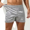 Men's Sexy Underwear Silky Boxer Shorts Breathable Arrow Pants Comfortable Panties Side Split Nightwear Male House Sleepwear