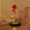 Juldekorativa blommor Guldfolie Rose Flower Acrylic Cover LED Lamp Simulation Color 24K Valentine039S Day Gift Decoratio1322857