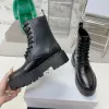 Mode Frau Triomphe schwarz Boot Wedge Designer Plattform Wasser Booties Schuhe Herren kurze Knöchel Regenstiefel Leder Casual Luxusschuh im Freien Plattform Winterstiefel