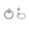 Stud -oorbellen 13 mm Cirkel 925 Sterling Silver Sparkling Single Row Zirkon voor vrouwen Brincos Oorbellen Pendientes