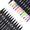 Markers Watercolor Art Markers Brush Pen Dual Tip Fineliner Drawing for Calligraphy Painting 12/48/60/72/100/132 Colors Set Art Supplies 231124