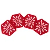 Pillow 4 Pcs Coasters Anti-skid Place Mats Heat-resistant Assorted Snowflake Pattern Table Party Dinner Placemats Christmas