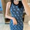 2023 Designer Women's Knits Tees Designer Summer new vest women's dress high-end F lettera lusso retrò dimagrante cuore fegato jacquard lavorato a maglia