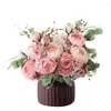 Fleurs décoratives Lotus Bouquet Fleur Artificielle Pour La Décoration De Mariage Soie Maison Table Décor Faux Fête Saint Valentin Cadeau