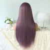 Lace Long Hair Natural Straight Mix Purple Glueless Synthetic for Fashion Women