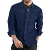 Mannen Casual Shirts Herfst Winter Shirt Lange Mouw Revers Mannelijke Corduroy Overshirt 2023 Zwart Groen Mannen Kleding Vrije Tijd