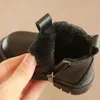 Laarzen Vintage Kinderen Sneeuw Zwart Wit Roze Platform Kinderen Bont voor Meisjes Baby Peuter Jongens Schoenen Warm Houden F10231 231124