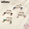 Stud WOSTU 925 Sterling Silver Water Drop Earrings Shining CZ Dangle Earrings For Women Luxury Jewelry Gift CQE1018 231124