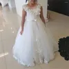 Vestidos de menina flor vestido de tule sagrado renda impressa princesa anjo primeira comunhão casamento dança festa sonho crianças presente