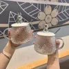 Bouteilles d'eau Ins Style Haute Beauté Tasse Tasse En Verre Avec Couvercle Cuillère Femme Bureau Café Ménage Fleur Thé