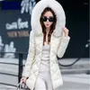 Men's Down AILOOGE 2023 Autumn And Winter Long Sections Slim Thick Coat Female Thin Cotton Hooded Fashion Solid Casual Jacket