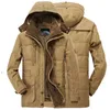 Mannen Down Parka Mannen 2023 Winter Fleece Warme Dikke Winddichte Jassen Jas Herfst Mode Capuchon Casual Tactiek Militaire 231124