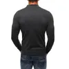 T-shirts pour hommes automne hommes col zippé col rabattu tricots pull pull à manches longues haut