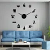 Horloges murales décoration de la maison acrylique miroir horloge mode créative dentiste salon bâton chambre décor