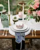 テーブルナプキンブルーフラワー抽象アートナプキンズクロスセットティータオル誕生日結婚式パーティーの装飾