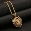 Pendant Necklaces 2023 Trendy Hollow OutTiger Head Personality Beast Zodiac Necklace Punk Style Gold Color Chain Jewelry Gift