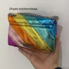 Kurt Geiger London Kensington Mini PUl Leather Rainbow Crossbody i torebka Luksusowa torba na ramię Mała torba listonoszka