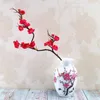 Decorative Flowers & Wreaths 1Pc Artificial Plum Blossom Pink Red White Tree Silk Flower DIY Bonsai Arch Wedding Props Home Table Living Roo