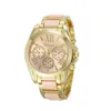 Relógios de pulso de luxo mulheres relógios romano numeral banhado a ouro metal / nylon link relógio moda ladeis vestido relógio
