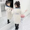 Down Coat 2023 New Girl clothes Winter Long coat Warm Plus Velvet Princess Cotton jacket Kid Outdoor Thick Parka Clothing Hooded OuterwearL231125