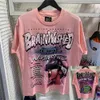 Hellstar T-shirt Mens e Womens Designer Manga Curta Marca de Moda Tee High Street Carta Impressão Hip Hop Camisetas 454