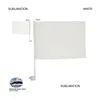 Drapeaux de bannière 2021 12x18 pouces blanc drapeau de voiture vierge sublimation 100D polyester impression fenêtre de haute qualité avec poteau en plastique de 43 cm goutte de Dhjuk