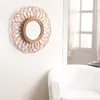 Mirrors Rattan Dressing Mirror Innovative Art Decoration Makeup Living Room Bedroom Wall Po Props P15F