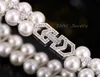 Beaded CWWZircons Handmade Wedding Pearl Jewelry Double Rows Cubic Zirconia Setting Big Bridal Bracelets Bangle for Women CB157 230425