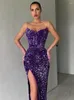 Casual Dresses Light Luxury Temperament V-Neck Slim Dress Sexig Side Split Open Back Long
