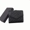 2024 Womens designer plånböcker Luxurys kuvertmynt Purse Fashion Metal Letter Mark Short Card Holder 16 Färger Damer Liten Clutch Bag With Original Box