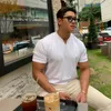 Men's T Shirts 2023 Casual Short Sleeves Shirt Men Gyms Fitness T-shirt Male Training Workout Cotton Slim Tees Tops White Fashion Clothes