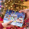 Calendario dell'Avvento per decorazioni natalizie per bambini Conto alla rovescia per le vacanze con 24 pezzi Portachiavi per bambola Micro Lovely Sile 211021 Consegna a goccia Ho Dhoyt