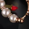 Beaded CANPEL Fashion Big Round Shell Pearl Bracelets for Women Mona Lisa Bracelets CZ Zircon Bridal Wedding Jewelry Gifts 230425